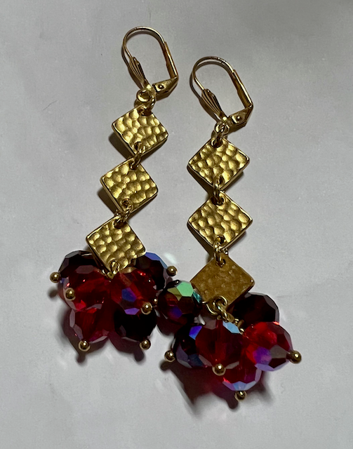 Hammered Gold Links Earrings