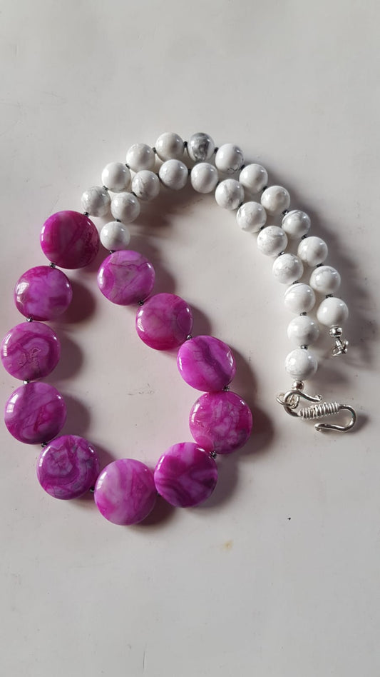 Howlite and Pink Necklace